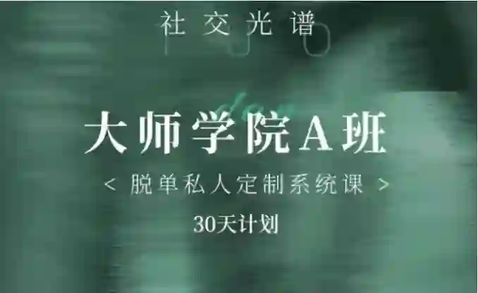 《大师学院A班》30天实战指南：社交光谱课程骨架揭秘-铁锚资源库